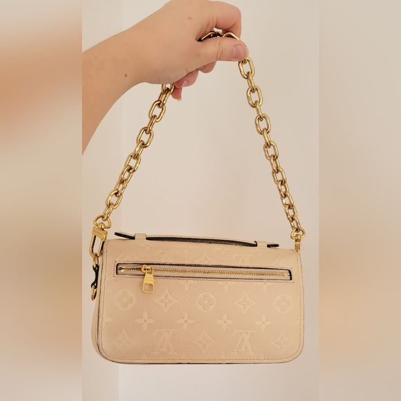 Authentic Louis Vuitton Monogram Empreinte Beige Pochette Metis 2wayBag Bx - Picture 17 of 17